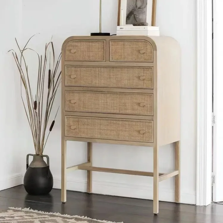Bed and breakfast dining side cabinet, quiet wind, drawer cabinet, tonal retro multi-functional locker