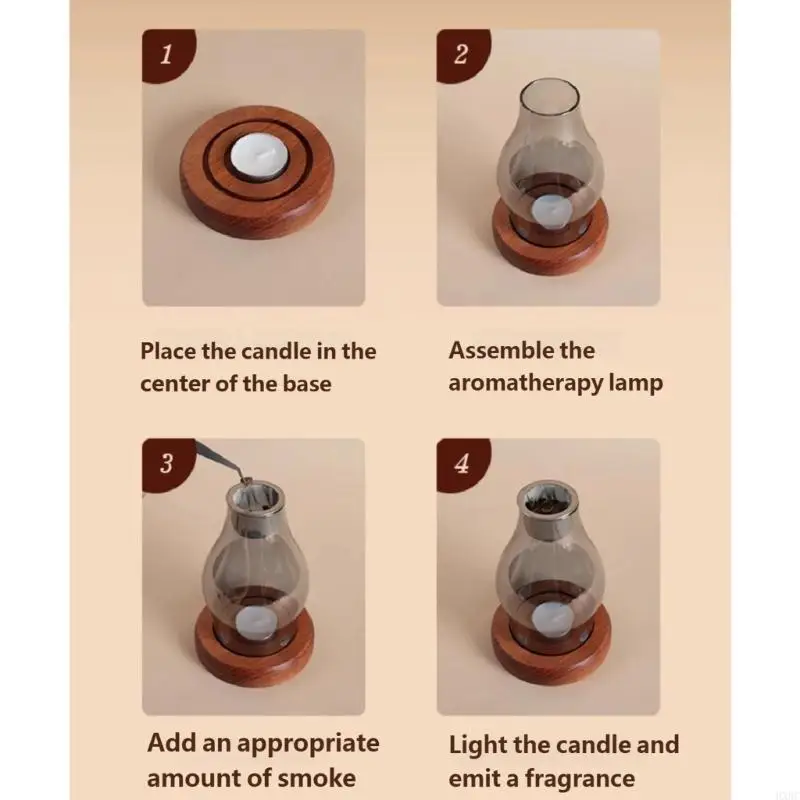 2025 New Removable Glass Cover Fragrances Lamp Incenses Heater Tealight Holder