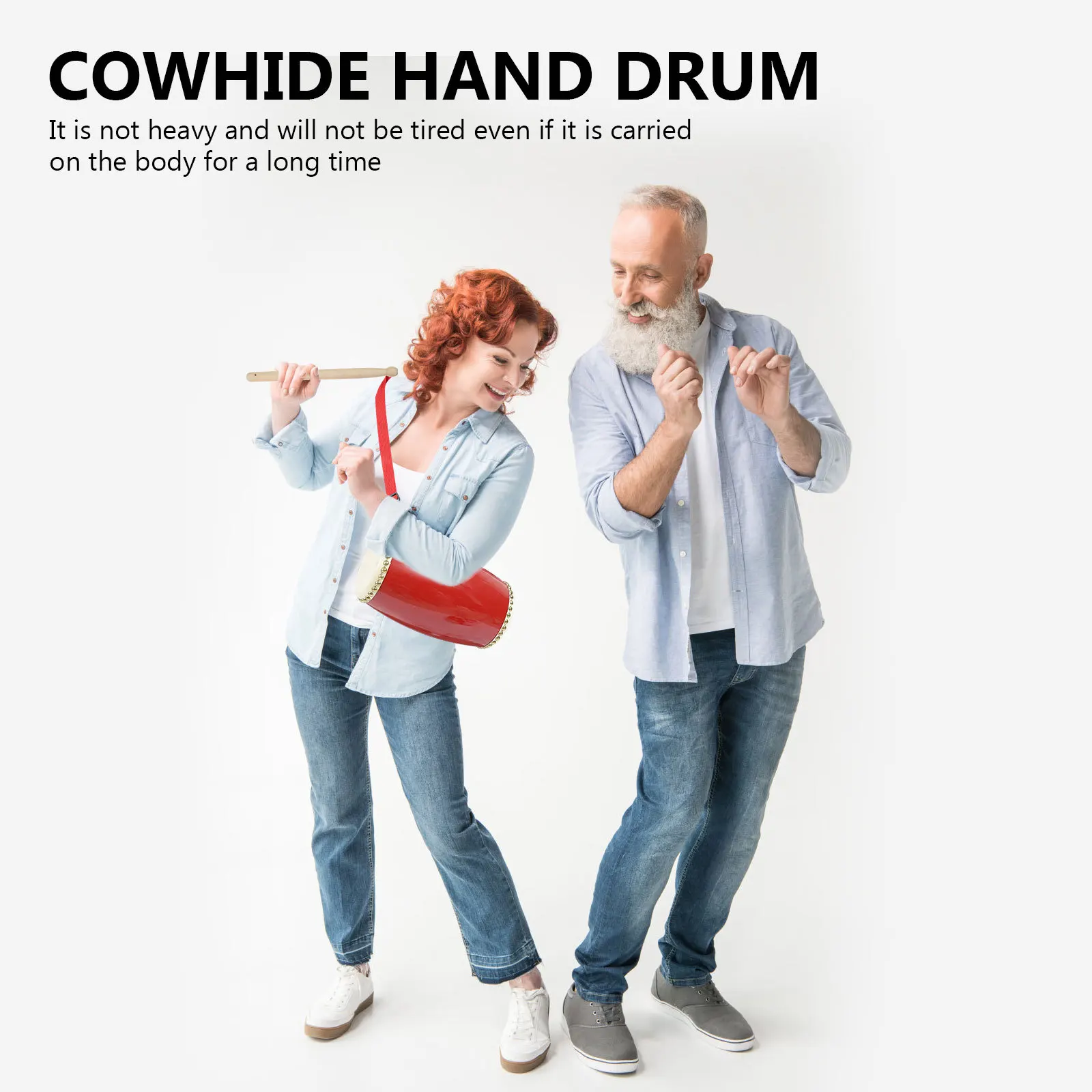 

1Set Simple Sheepskin Waist Drum Lightweight Percussion Instrument for Long Use Waist Drum Percussion Instrument