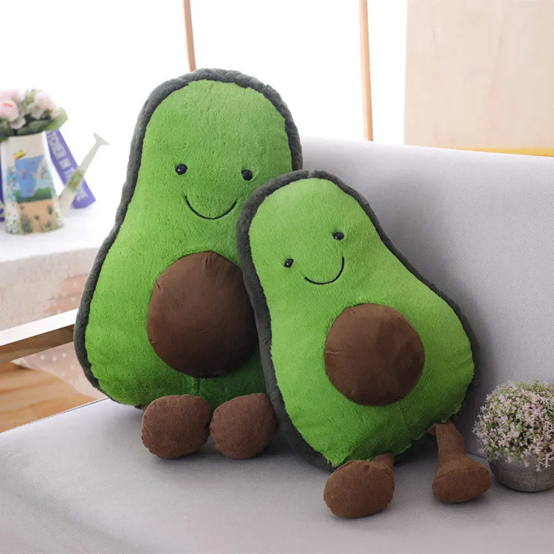 

45cm Lovely Fruit Vegetable Food Smile Avocado Plush Doll toy Soft Car Sofa Pillow Cushion room decor ornament kids gift