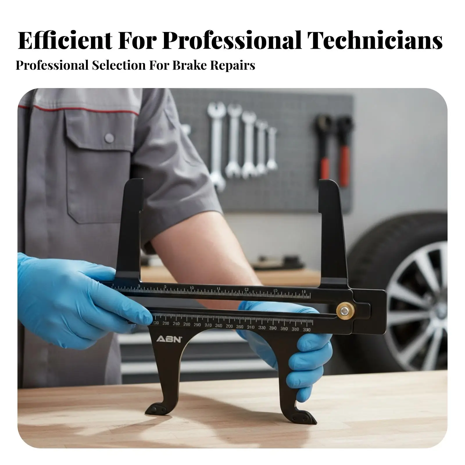 Brake Repair Calibration Gauge Carbon Steel Sliding Section Measuring Instrument for Precise Brake Setting in Workshop