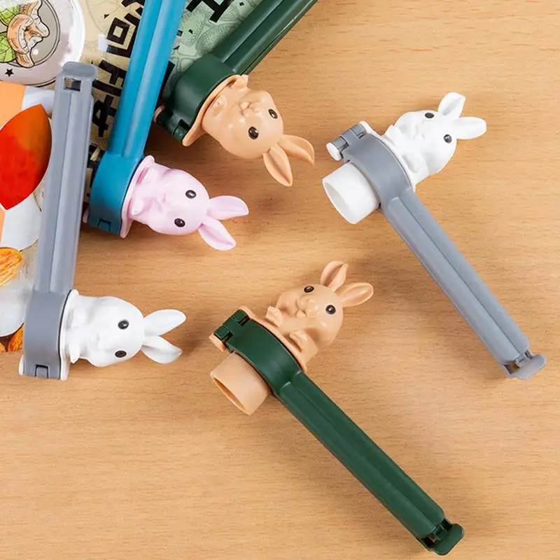 Food Bag Sealing Clip Bunny Design Kitchen Clips With Pour Spout Snack Bag Closures Food Storage Bag Clips For Snacks Coffee