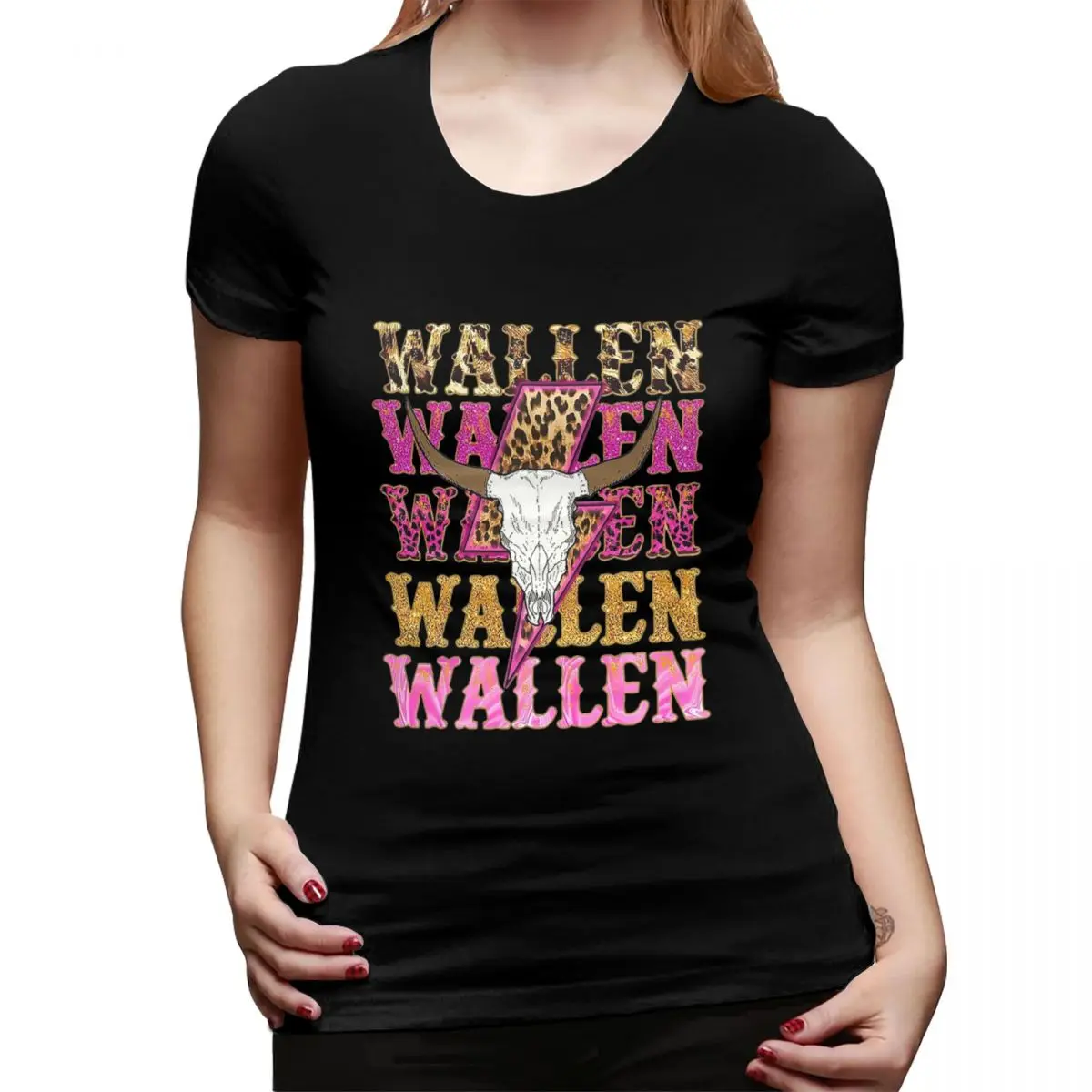 

Женская футболка с бычьим черепом Morgan Wallen, уличная одежда с круглым вырезом, женские футболки, короткая летняя одежда, топы