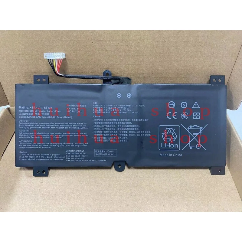 C41N1731 Batería para ASUS ROG Strix GL504G GL504GM-DS74 GL504GW-DS74 66Wh 15.4V