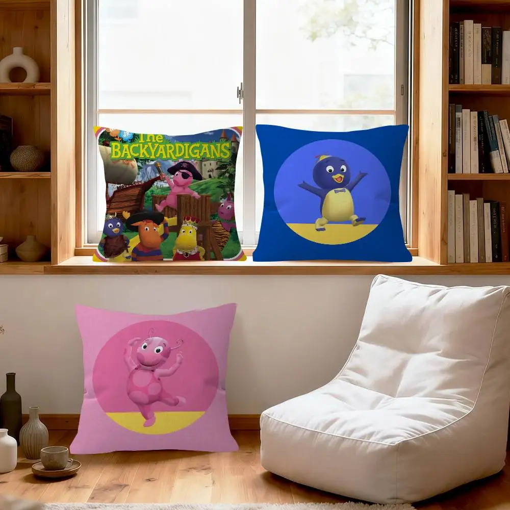 Cartoon T-The Backyardigans Decorative Polyester Throw Pillow Cover Square Suitable for Home Office Coffee Shop Decor