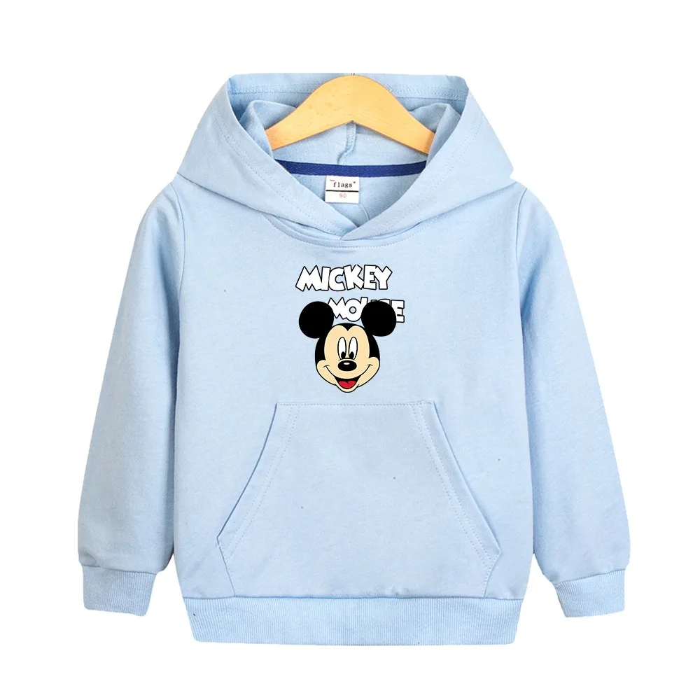 

Disney Mickey Quality Cotton Tee Shirt Girls Clothing for Children T-shirt Pink Long Sleeve Kids Tops Bluey Clothes Hooded