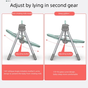 كرسي أرجوحة كهربائي للرضع بجهاز تحكم عن بعد ، جهاز نوم أطفال قابل للطي ، سرير ذكي ، 6-12 شهرا أفضل 12 أسرة أطفال لتوليد جديد - No8
