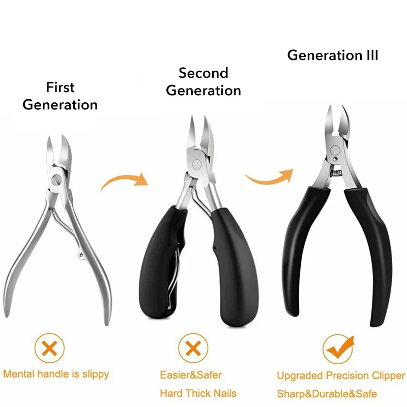 Feet Toenail Clippers Set Professional Thick Ingrown Toe Nail Clippers Men Seniors Pedicure Clippers Toenail Cutters Nail Tools