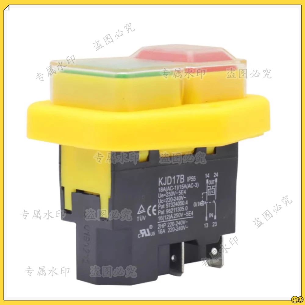 

KJD17B waterproof button switch 220V-240V 16A 4-pin/5-pin power tool undervoltage protection