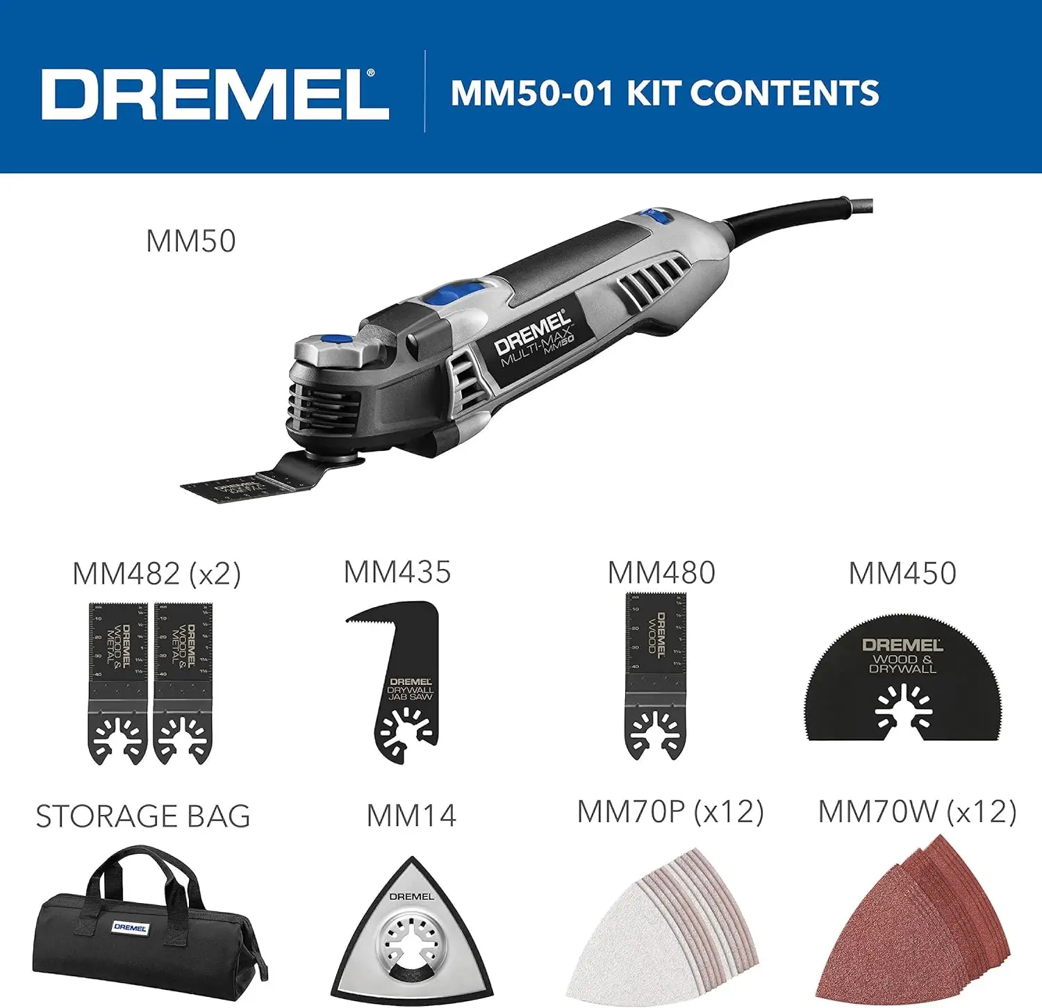 Multi-Max -01 Oscillating Multi-Tool Kit with 30 Accessories and Storage Bag – 5.0 Amp Oscillating Tool with Variable Speed and