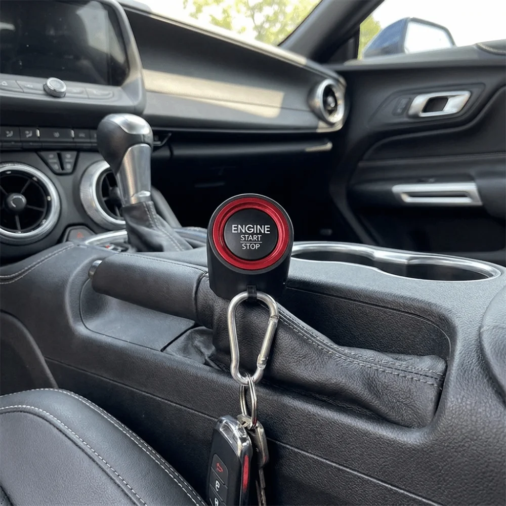Cartoon Simulation Car Engine Ignition Sound Keychain Button Press Connecting Chain Sound Effect Pendant Sturdy Metal Key Ring