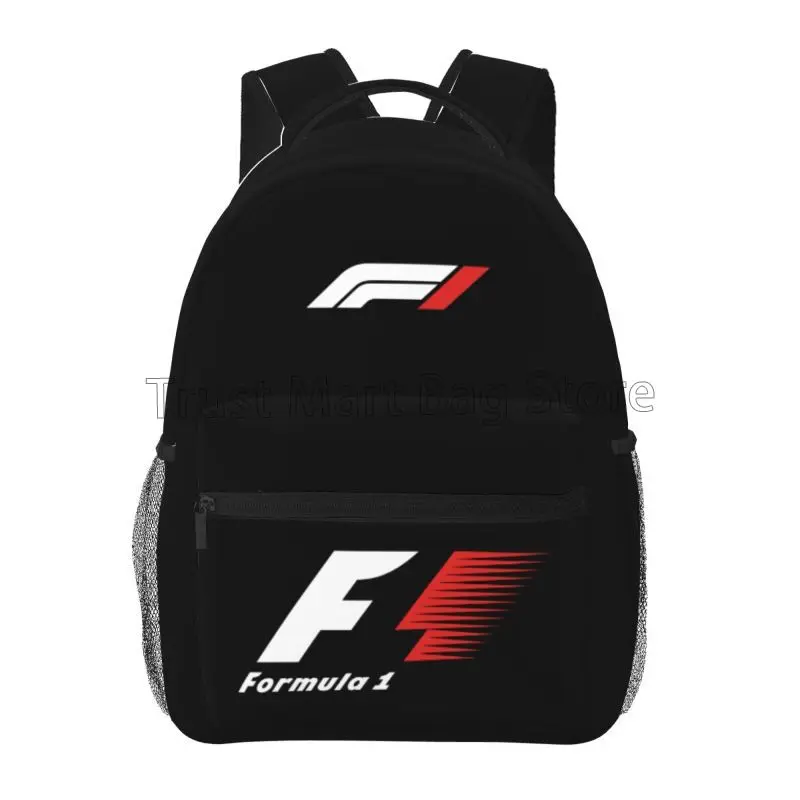 Formula1 Racing Logo Print Laptop Backpack for Boys Girls Unisex Large Capacity Casual Travel Daypack Student School Bookbag