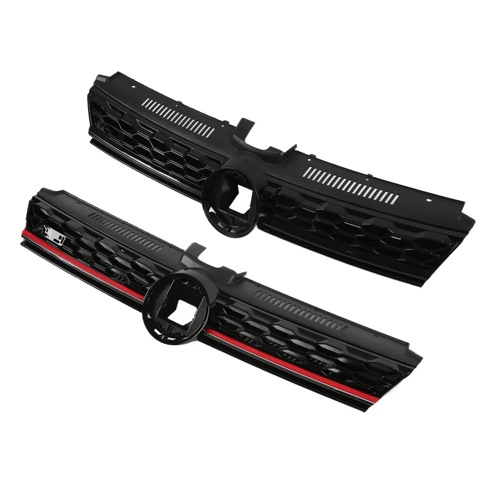 Car Front Bumper Centre Grille For Volkswagen VW MK7.5 2017 2018 2019 2020 Honeycomb Upper Grille Front Racing Grills sporty