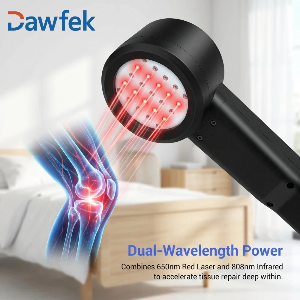 Dawfek 3W Medical Grade High Power Cold Laser Therapy for Human Vet 25 Diodes Sciatica Pain Relief Infrared Light Therapy Device