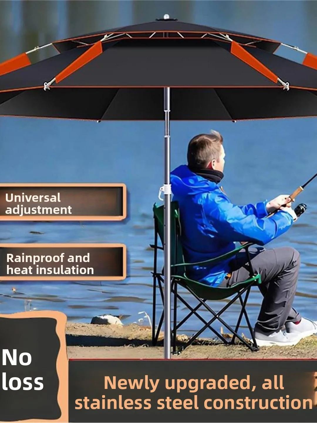 

2025 New Fiing Umbrella Outdoor Cam Sunade Rainproof Bla Glue Fiing Special Cane Umbrella Sun Protection Umbrella