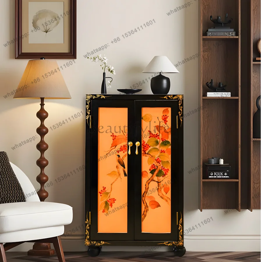 TS18 New Chinese Style Solid Wood Entrance Cabinet Length 55 Width 40 Height 86cm Storage Bookcase