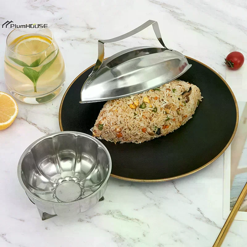 Molde de acero inoxidable para onigiri con forma de calabaza y omelette, molde para bolas de arroz con asa, molde para hornear con forma de pata de lechona, para cocina y restaurante