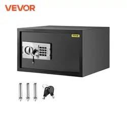 VEVOR Coffre-Fort Digital 65 L en Acier au Carbone Coffre-Fort Électronique 2 Kits de Code et 2 Clés Coffre-Fort de Sécurité Antivol Coffre-Fort Clé et Code Anti-Effraction Ignifuge Billet Bijou Arme