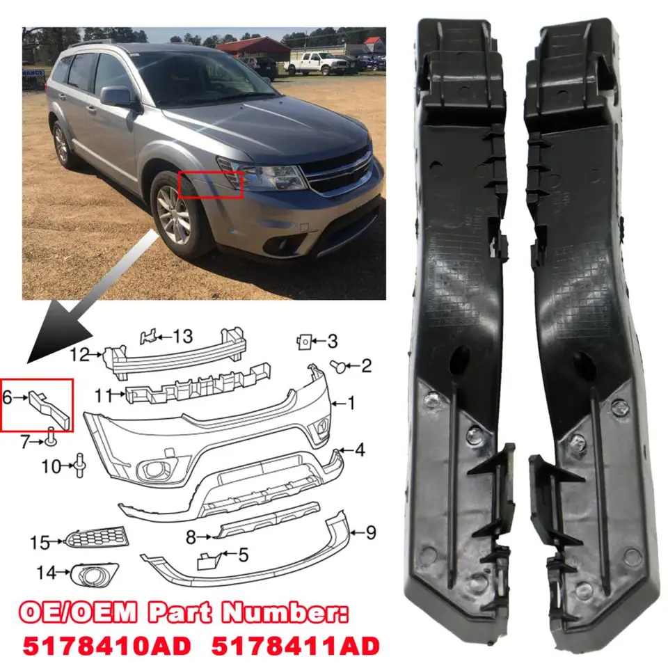 2Pcs Front Bumper Bracket Mount Support – Fits Dodge Journey 2009–2017 (Left & Right)