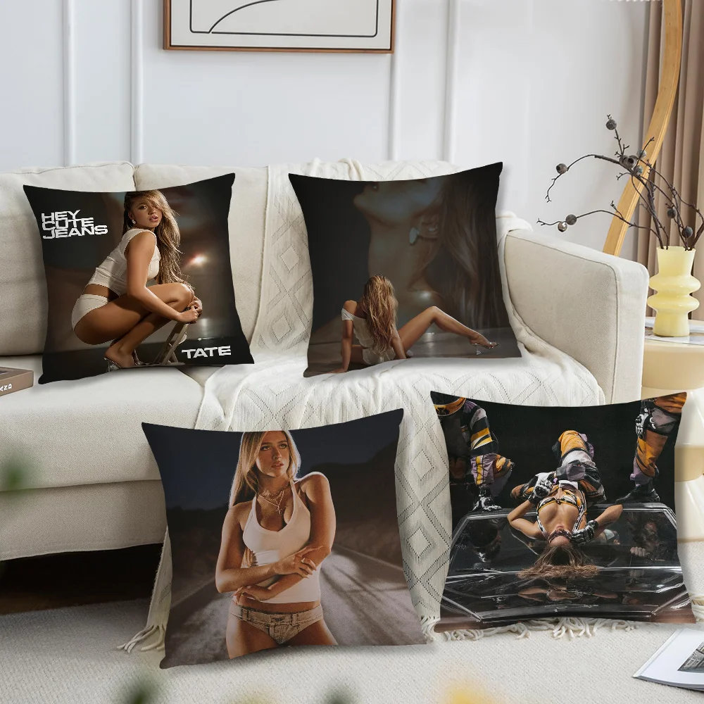Singer Tate McRae Cushion Cover Cushion Room Bedroom Headboard Sofa Living Backrest Nap Time Pillow Case