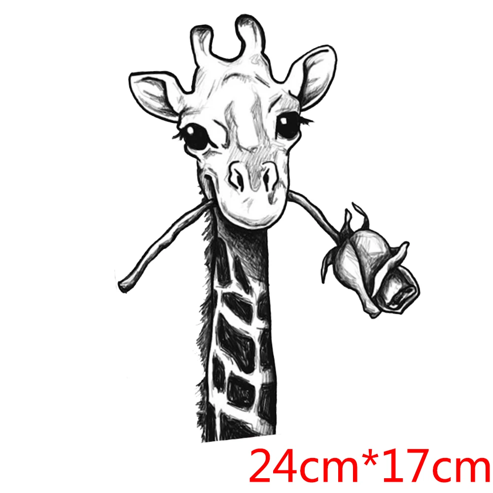 Giraffe Iron On Transfer Sticker For Cloth Heat Transfer Stickers Fashion Harajuku Graphic Patches DIY Washable Top Stickers