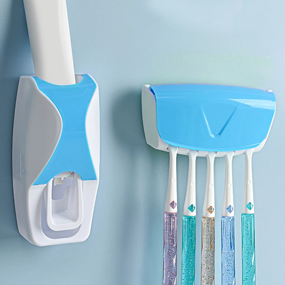 

Wall-mounted Toothbrush Holder Kits Antimycotic Toothbrush Toothpaste Holder Lightweight Punch-free for Home Bathroom Supplies