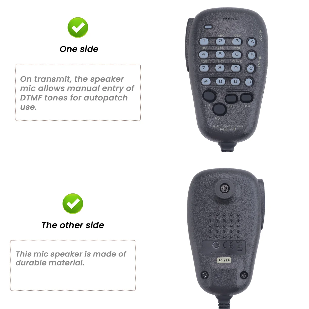 Speaker For YAESU MH-48 MH-48A6J DTMF Speaker Microphone for FT-8800R FT-8900R FT-7900R FT-1807 FT-7800R FT-2900R FT-190