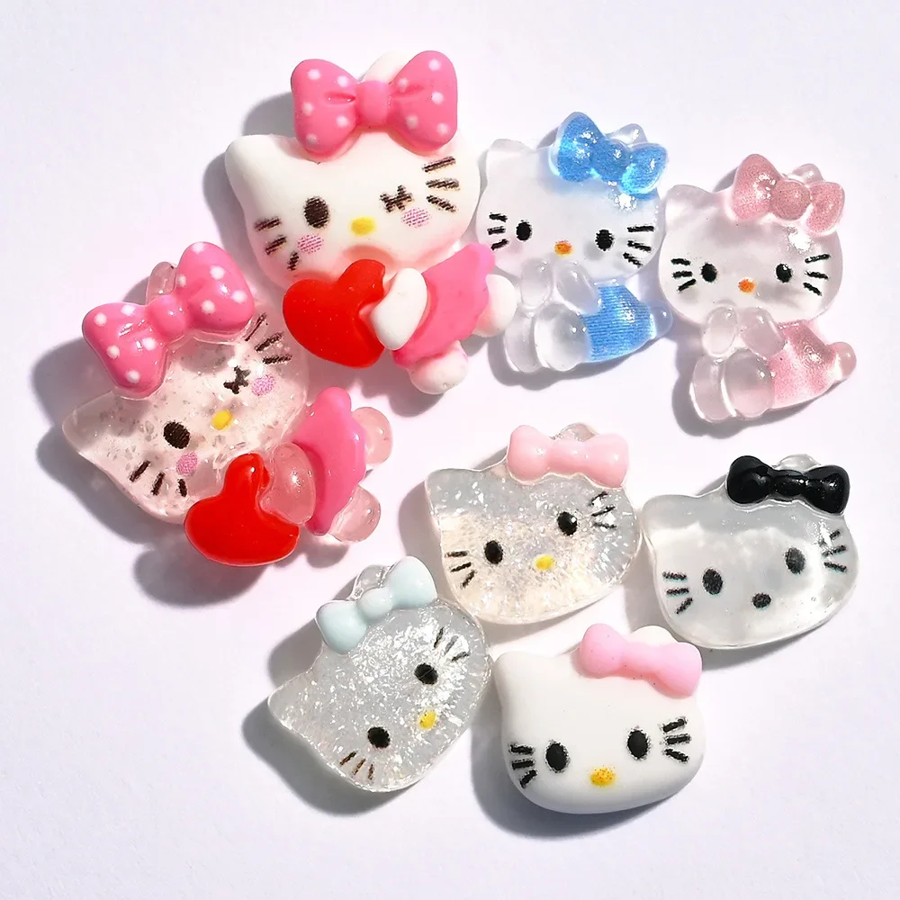 20Pcs Kawaii Hellokittys Nail Parts Accessories Pochacco Pompompurin Kuromi Cinnamoroll Melody Anime Cartoon Decoration Gifts