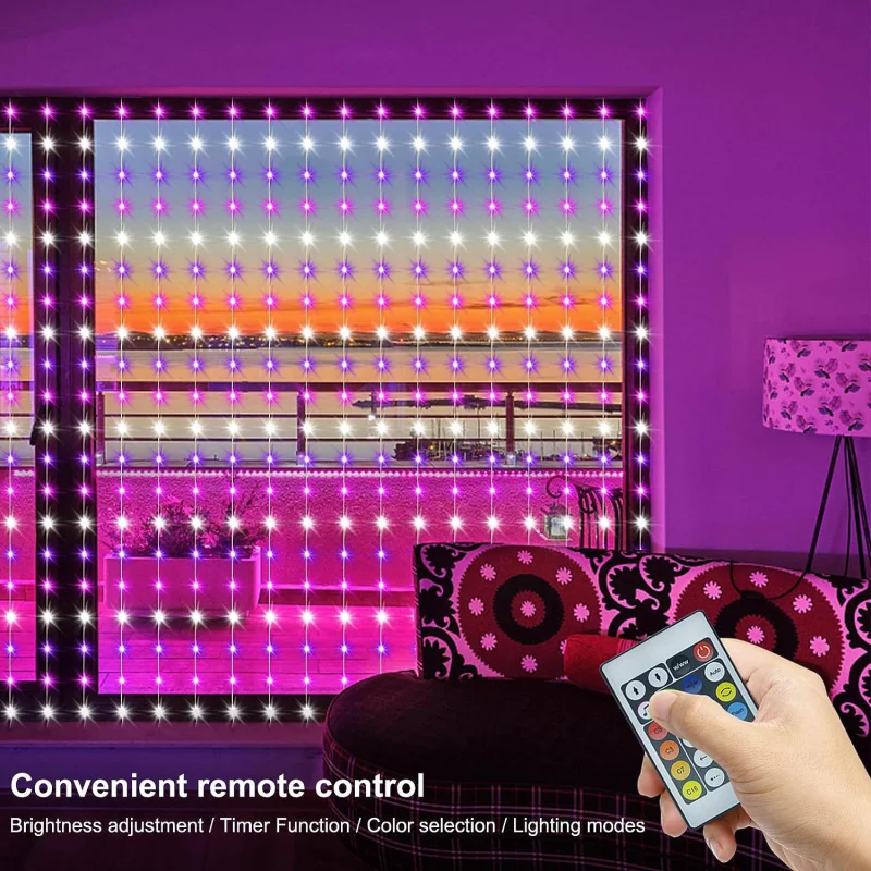 

Smart BluetoothRGBColorful Curtain Light Rubber-Covered Wire Lights Christmas Wedding Stall Rubber-Covered Wire LightsLEDCurtain