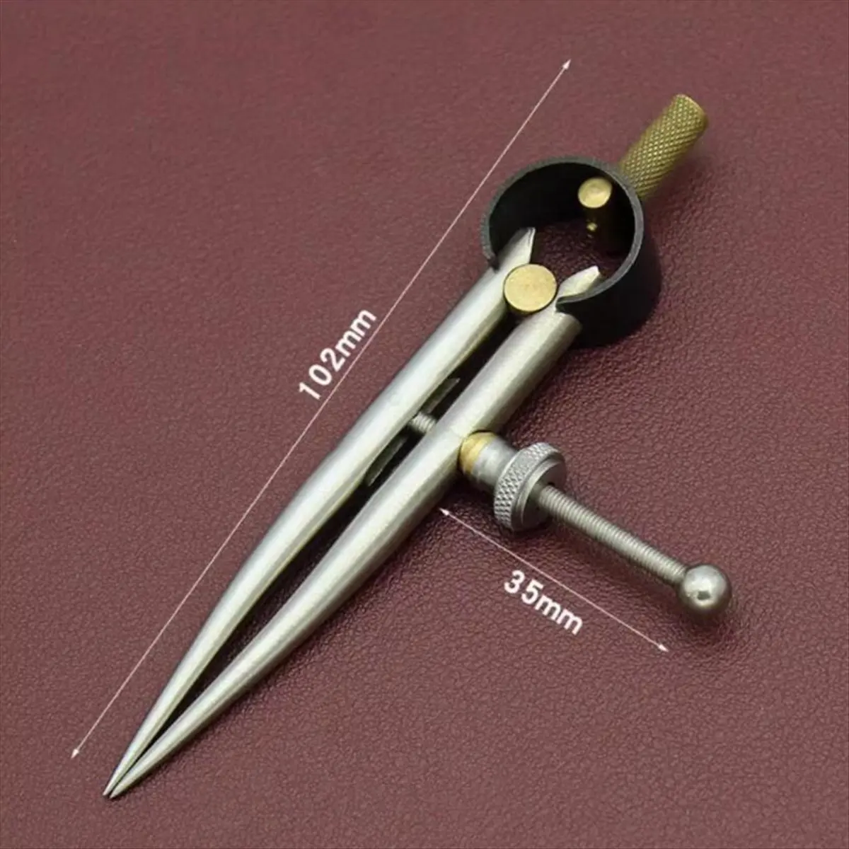 A73P 0-75mm Steel Leather Compass Set Adjustable Wing Divider for Drafting Woodworking Metalworking