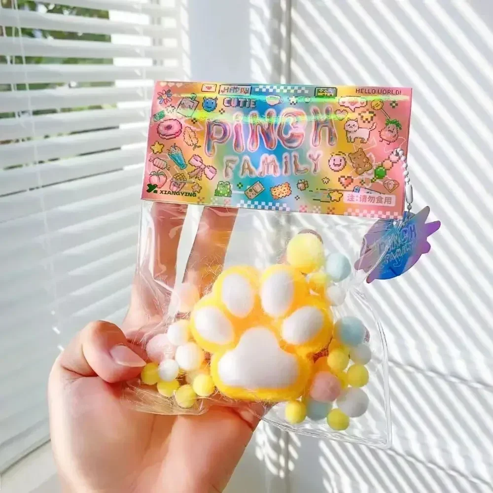 고양이 발 장난감 귀여운 부드러운 스트레스 해소 완화 장난감 끈적임 없는 압박 완화 고양이 발 스트레스 해소 스퀴시 장난감