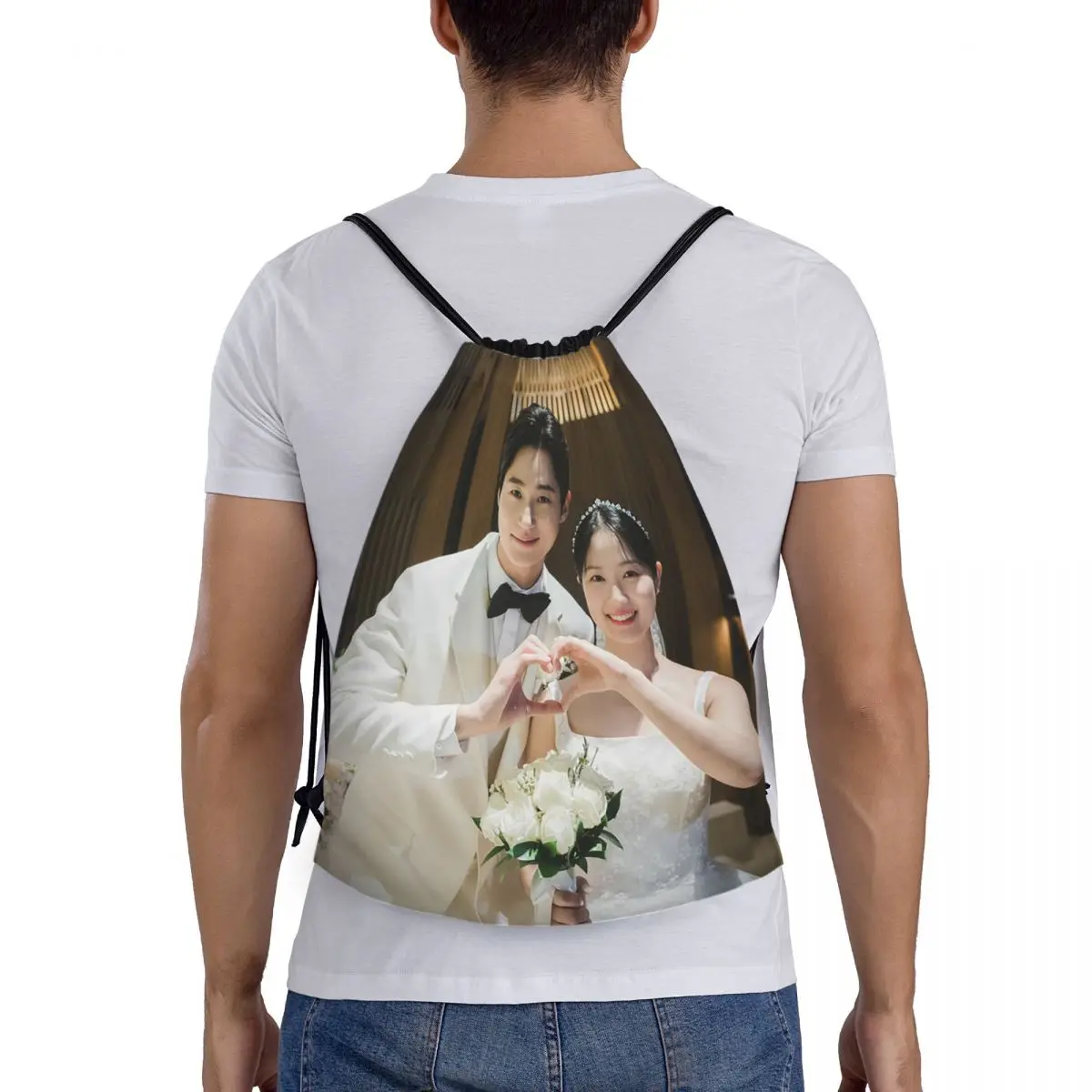 

Lovely Runner K-drama Byeon Woo Seok Backpacks Portable Drawstring Bags Sports Bag Book Bags for Travel Students
