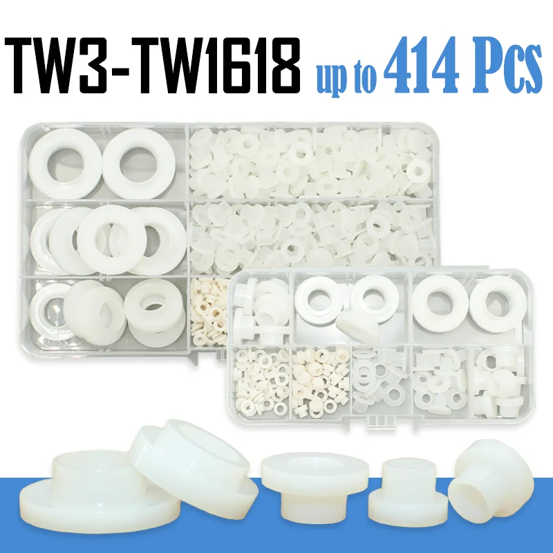 

White Black T-type Nylon Stepped Washer/Concave-Convex Thread Bushing Insulating Pellets TW3 TW6-TW16 Transistors Grain Spacer
