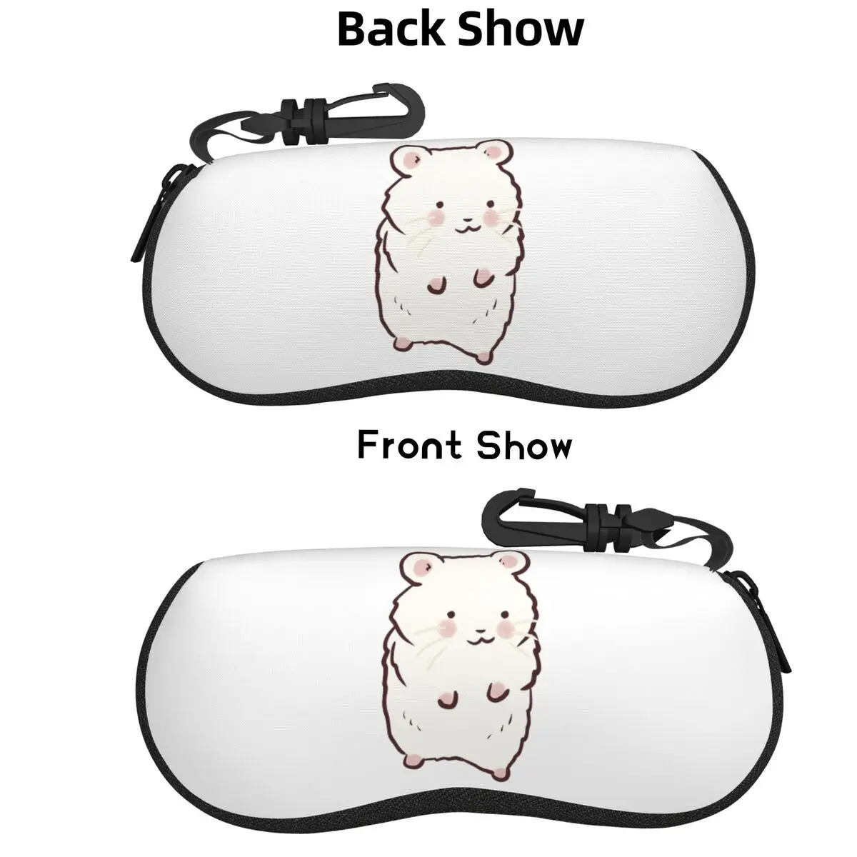 

Cute Hamster Drawing Shell Glasses Case Protective Sunglasses Box Women Men Soft Eyeglass Bag Pouch