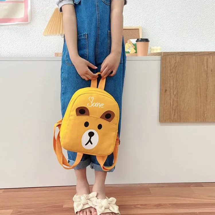 Sac à Dos en Toile avec Nom Personnalisé, Super Mignon, Animal, Taille Parfaite pour les Jeunes Enfants