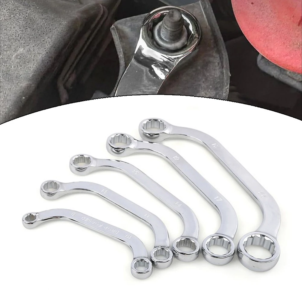 

5pcs Double U-Shaped Ratchet Wrench Set 12-Point Socket Wrench For Ring Wrench Set For Automobile Repair Hand Tool