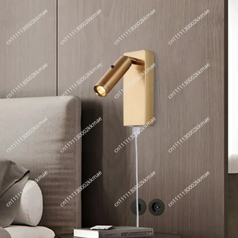 DurableUSB Mobile Phone Charging Bedroom 3W Bedside Lamp Hotel Surface Mounted Push Switch LED Reading Wall Lamp
