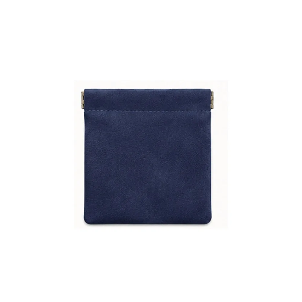 Portable Automatic Spring Open Small Storage Pouch Self-Closing Suede Cable Organizer Self Sealing Pouch Travel Storage