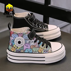 Babaya 2024 Spring New High Top Children's Canvas Shoes Girls Shoes Boys Breathable Skate Shoes Autumn Kids Sneakers