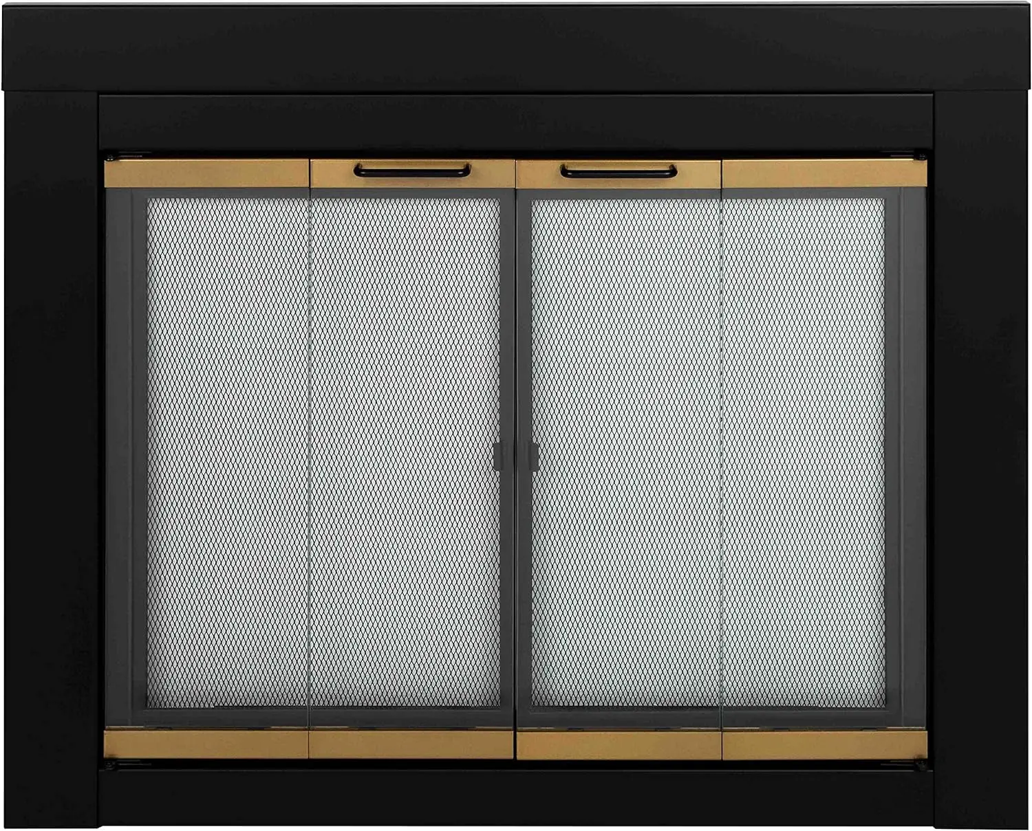 AR-1021 Arrington Fireplace Glass Door, Black, Medium