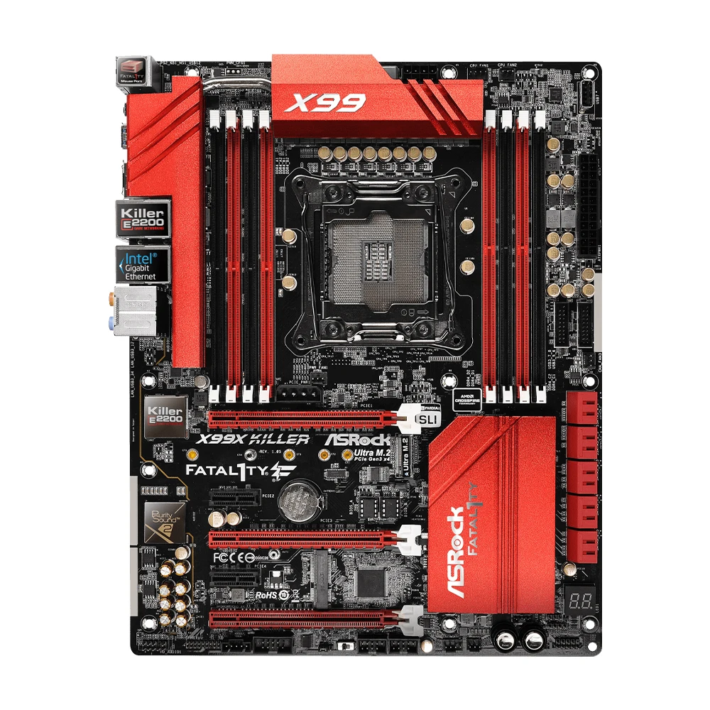 ASRock X99x Killer Carte Mère Lga 2011 Prise En Charge I7-6800k 6850k 6900k E5-4669 2695 2690 2683 Cpu X99 8 × Ddr4 M.2 Atx