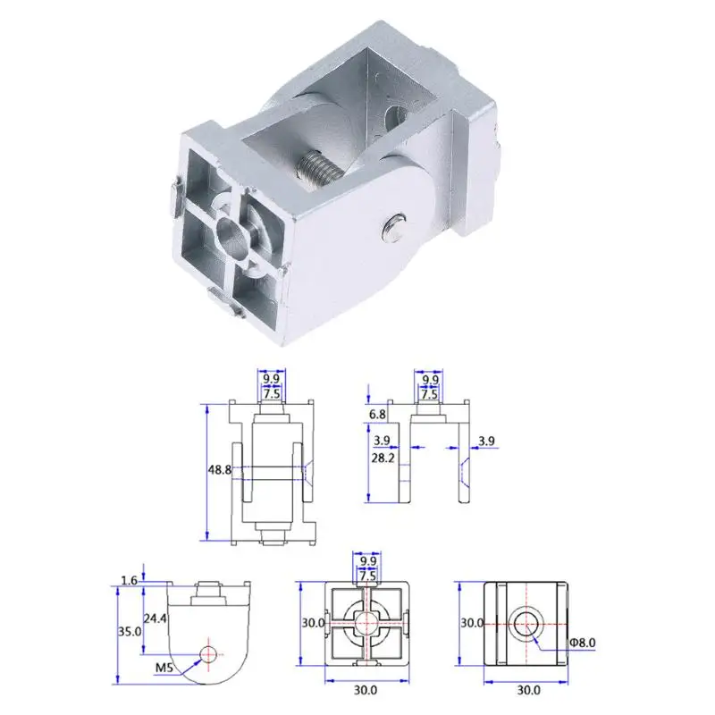 Voor 20 30 40 Serie Aluminium Profielen 2020/3030/4040 Zinklegering Scharnier Industriële Aluminium Verstelhoekconnector【AliS8】