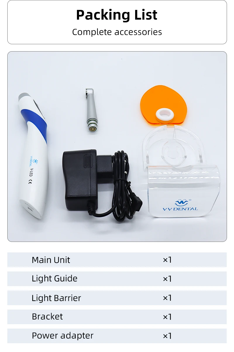 VVDental Kabellose LED-Aushärtelampe 2500mW/cm² 1 Sekunde Photopolymerisationslampe Harzaushärtung Kieferorthopädie Dentalinstrumente – Detail 9