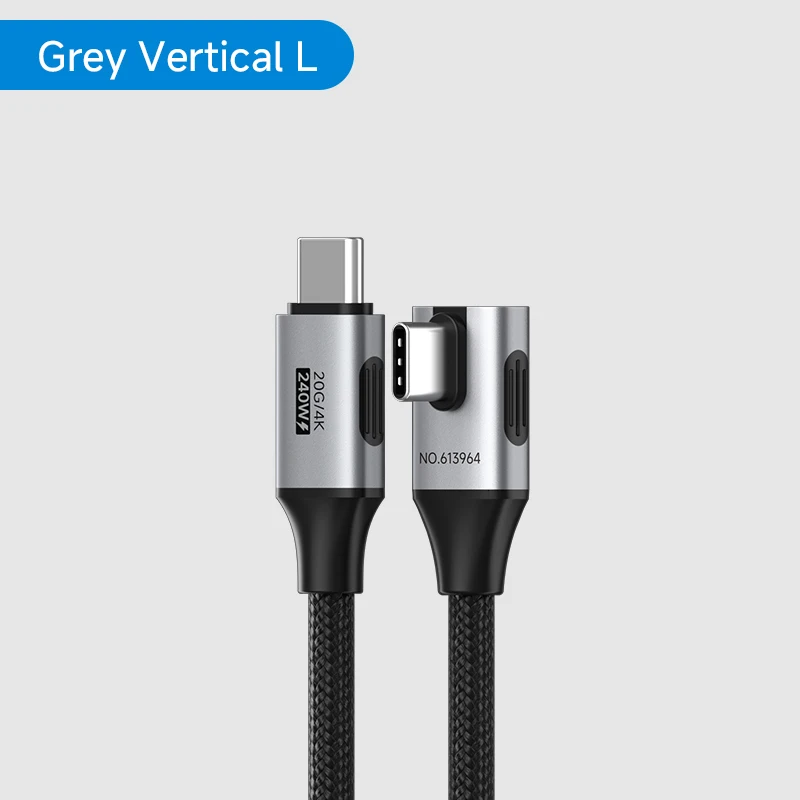 Hagibis USB-C zu USB-C Rechtwinkliges Kabel 240W 90 Grad Typ-C Auto-Schnellladekabel 80Gbps für Thunderbolt 5 iPhone Macbook
