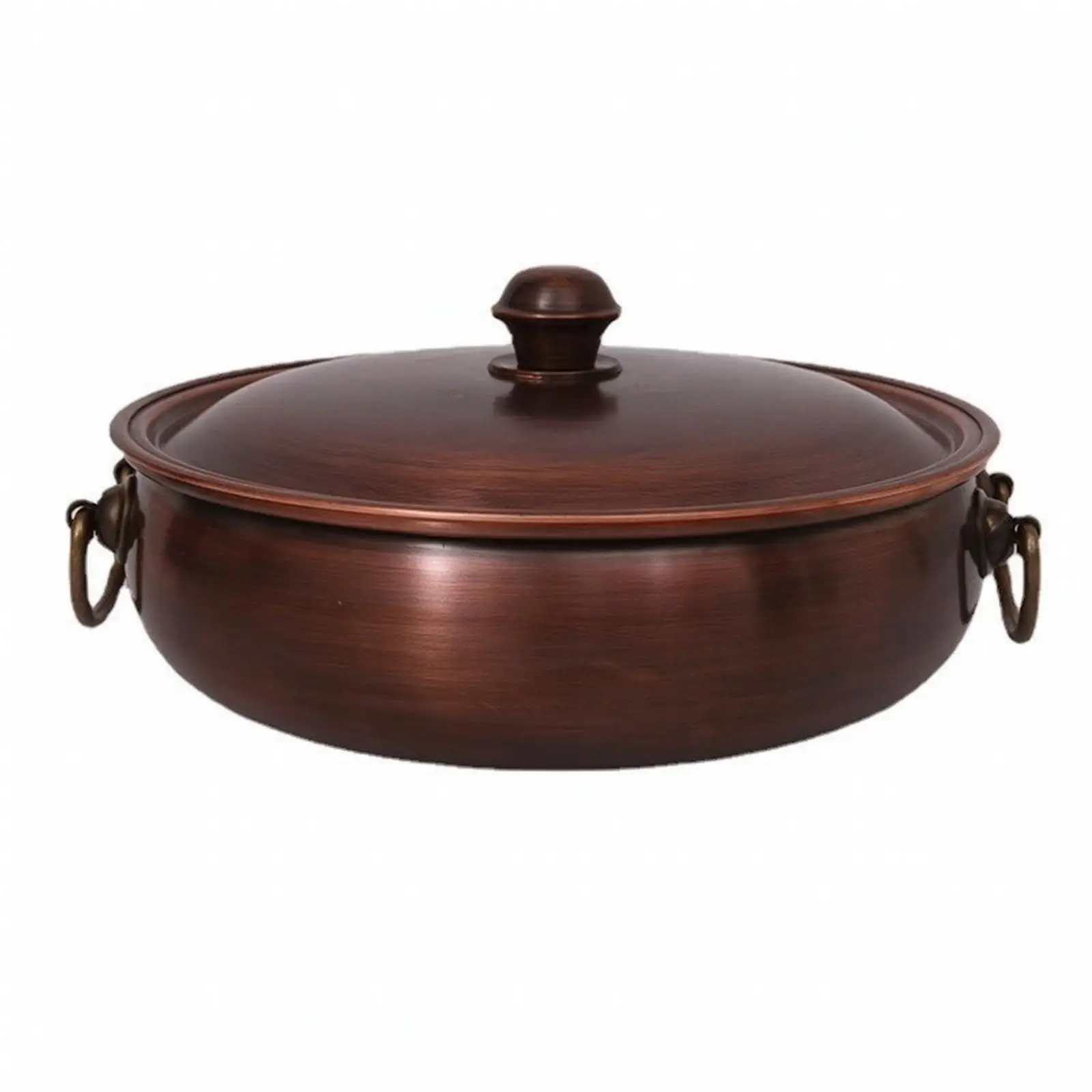 Copper Soup Pot for Induction Stove Hot Pot Cooking Round Shape with Composite Base and Lid