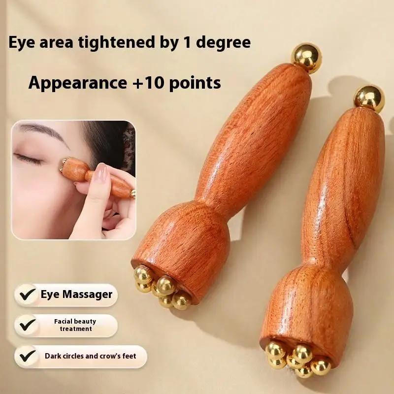 Bâton de Massage des yeux Lotus en laiton, outil Gua Sha pour le visage, outil portatif pour la Relaxation des yeux et le Massage méridien d'acupression