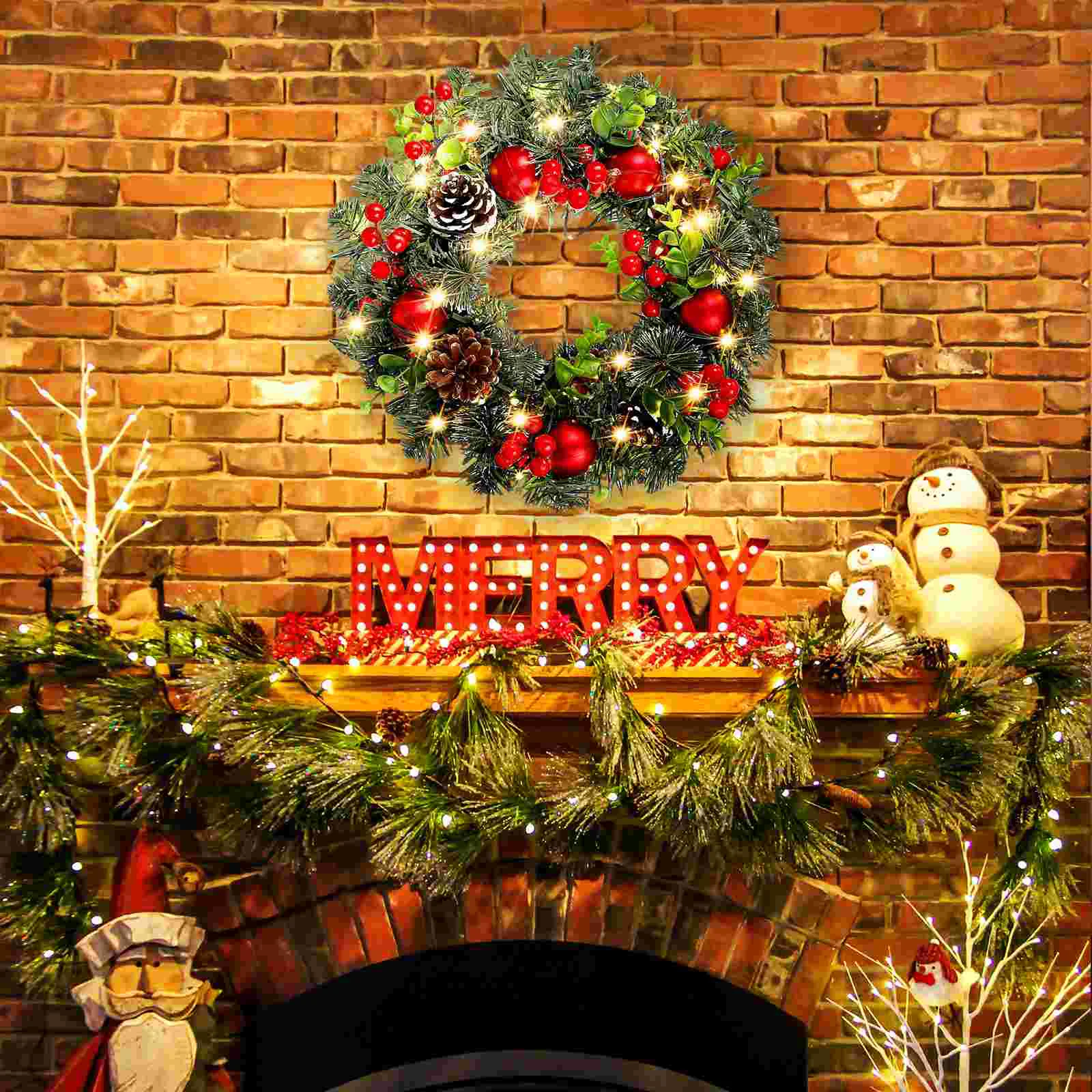 Adornos circulares de vid de Navidad, suministros de decoración colgante, escena de Festival, corona decorativa, árbol para el hogar