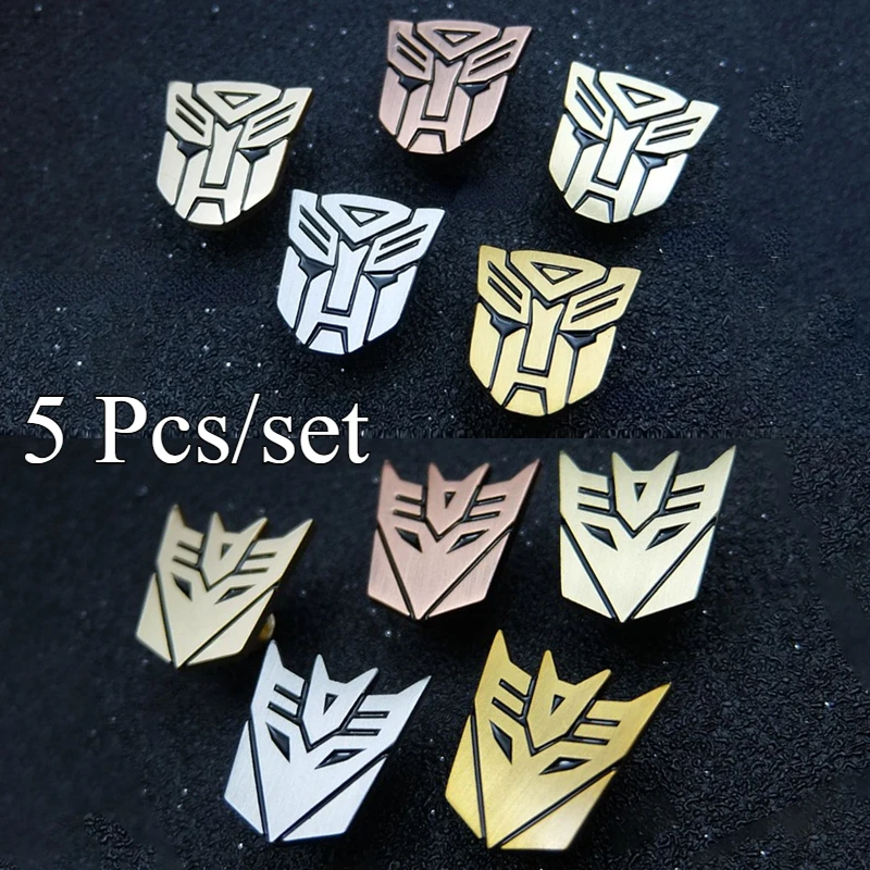 

5 Pcs/set Movie Transformers Enamel Pins Men Brooch Collar Badge Vroom Badge Medal Wearing Pure Copper Paint Jewelry Gift