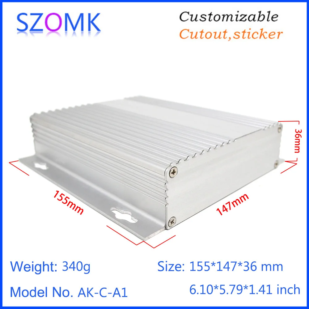 10Pcs/lot aluminum case junction box electronic box aluminium extrusion electronic eletronicos enclosure 36X147X155MM szomk box