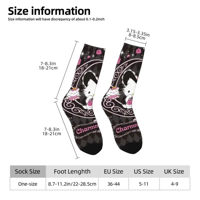 Custom Cute Mens Charmmy Kitty Sanrio Cartoon Dress Socks Unisex Breathbale Warm 3D Print Crew Socks